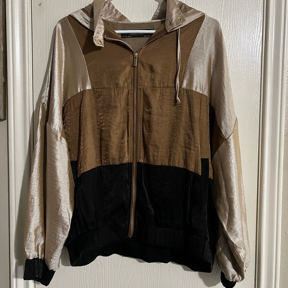 Zara Brown and Black Colorblock Jacket